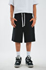 Siyah Oversize Erkek Şort US4356SY