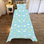 Güneşler ve bulutlar Desenli Yatak örtüsü ve yastık kılıfı 2li takımı