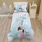 hug me Desenli Yatak örtüsü ve yastık kılıfı 2li takımı