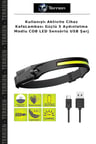 Kullanışlı Aktivite Cihaz KafaLambası Güçlü 5 Aydınlatma Modlu COB LED Sensörlü USB Şarj