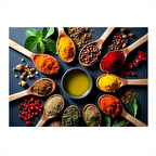 Baharat Çeşitleri Düzeni Modern Mdf Tablo 25cmX 35cm