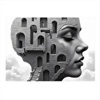 Mimari Yüz Profili Model Ahşap Tablo 50cmX 70cm