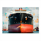 Kargo Gemisi Limanda Mdf poster 25cmX 35cm