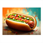 Sosisli Sandviç Portresi Art Mdf Poster 35cm X50cm