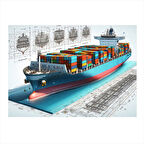 Yük Gemisi Hareket Halinde Model Ahşap Tablo 25cmX 35cm