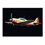 Sarı Uçak Dekoratif Mdf Tablo 35cm X50cm