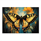 Kelebek Kanat Tasarımı Desenli Ahşap Tablo 35cm X50cm