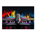 Gece Yolcu Uçağı Modern Ahşap Tablo 25cmX 35cm