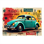 Nostaljik Mavi Vosvos Art Mdf Poster 25cmX 35cm