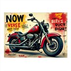 Retro Motosiklet Posteri Modern Ahşap Tablo 50cmX 70cm