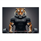 Halter Kaldıran Kaplan Hediyelik Ahşap Tablo 35cm X50cm