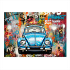 Grafitili Mavi Vosvos Mdf poster 25cmX 35cm