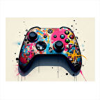 Neon Oyun Konsolu Kumandası Tasarım Ahşap Tablo 50cmX 70cm