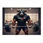 Halter Kaldıran Boğa Figürü Tasarım Mdf Tablo 35cm X50cm