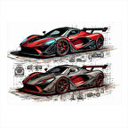 Teknik Spor Araba Tasarımı Hediyelik Ahşap Tablo 35cm X50cm
