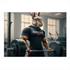 Halter Kaldıran Tavşan Figürü Mdf Tablo 25cmX 35cm