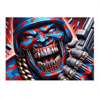 Korkutucu Yüz Maskesi İllüstrasyonu Mdf poster 25cmX 35cm