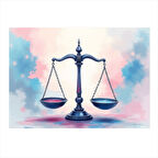 Terazi Temalı İllüstrasyon Art Mdf Tablo 35cm X50cm