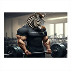 Halter Kaldıran Zebra Figürü Hediyelik Ahşap Tablo 25cmX 35cm