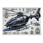 Teknik Helikopter Tasarımı Art Mdf Tablo 35cm X50cm