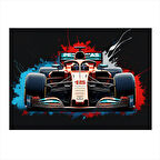 Kırmızı Formula 1 Yarış Arabası Model Mdf tablo 25cmX 35cm