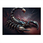 Karanlık Akrep İllüstrasyonu Hediyelik Ahşap Tablo 35cm X50cm