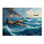Hava Savaş Uçakları Mdf poster 25cmX 35cm