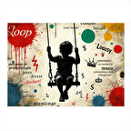 Çocuk Figürlü Sanat İllüstrasyonu Mdf Tablo 25cmX 35cm