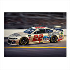 Beyaz Nascar Yarış Arabası Dekoratif ahşap Tablo 35cm X50cm