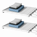 Microcase Uzunluk Ayarlamalı Dolap içi Raf 35X30-45 cm 2 Adet - BEYAZ AL5350