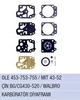 TÜM MODELLER BG430 /CG430 / BG520 / CG520 KARBÜRATÖR DİYAFRAM WARBRO