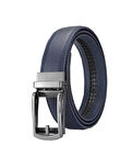 Kemer Dünyası Otomatik Tokalı Deliksiz Deri Akıllı Erkek Kemer Lacivert