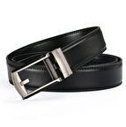 Kemer Dünyası Otomatik Tokalı Deliksiz Deri Akıllı Erkek Kemer Siyah