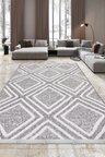 YoudayHomeCollection RİKO-Beyaz/Gri - Salon, Oturma Odası , Çocuk Odası ve Koridor Halısı-Robot Süpürgeye Uyumlu-Kolay Temizlenebilir - 160X250