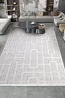 YoudayHomeCollection ROXSTONE-Bej/Gri - Salon , Oturma Odası ve Koridor Halısı-Robot Süpürge Uyumlu-Kolay Temizlenebilir - 80X150