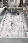 YoudayHomeCollection ROXSTONE-Gri/Siyah - Salon , Oturma Odası ve Koridor Halısı-Robot Süpürge Uyumlu-Kolay Temizlenebilir - 80X300