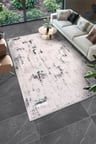 YoudayHomeCollection SAPPHİRE-Krem/Gri - Salon,Oturma Odası ve Koridor Halısı-Robot Süpürgeye Uyumlu-Kolay Temizlenebilir - 80X350