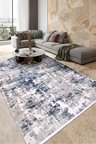 YoudayHomeCollection GASPİNA- Gri/Mavi - Salon, Oturma Odası ve Koridor Halısı-Robot Süpürgeye Uyumlu-Kolay Temizlenebilir - 120X300