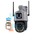 QASUL 8MP 4K Wifi PTZ Kamera 36X İsteğe Bağlı Zoom Çift Lens Çift Ekranlar Gözetim IR Gece Görüş