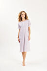 Düğme Detaylı Viskon Kadın Gecelik