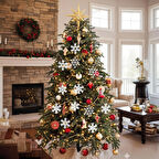 Kar Tanesi Yılbaşı Ağaç Süsü İpli 6'lı Paket 8x8 cm