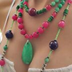 Yakut Taşı Kolye, Akik Kolye, Kadınlar İçin Özel Tasarım Kolye, Plaj Kolye, Yazlık Kolye, Tasarım Aksesuarlar, Rengarenk Kolye