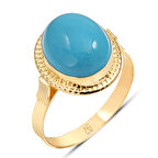 Altın Nostalji Tasarım Firuze Taşlı Yüzük (YZK0029)