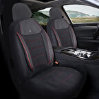 Opel Astra H Araçlara Uyumlu Oto Koltuk Kılıfı Seti - Yıldız Serisi Siyah/Kırmızı
