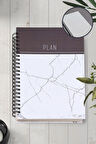 Beyaz Mermer Desenli Defter