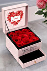Pembe Çekmeceli Gül Kutusu Hediyelik