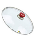 Tencere Sahan Tava Cam Kapağı Kapak 22 cm Kırmızı Tutma Tepesi