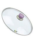 Tencere Sahan Tava Cam Kapağı Kapak 22 cm Lila Tutma Tepesi