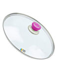 Tencere Sahan Tava Cam Kapağı Kapak 24 cm Fuşya Tutma Tepesi