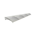 Plastik Ayak 6mm Levhalı Pratik Sundurma Kanopi 100x480 cm Gri